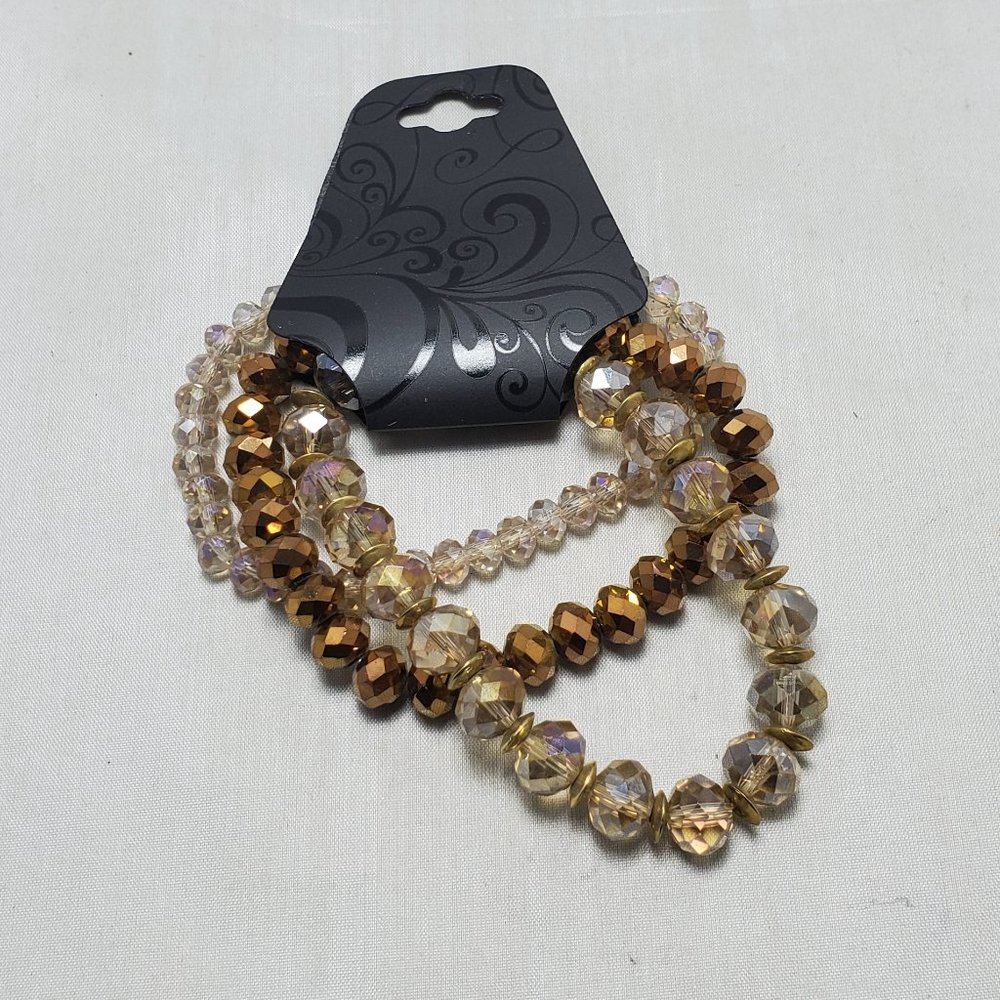 3pc stretch glass beaded bracelet in 3 colors